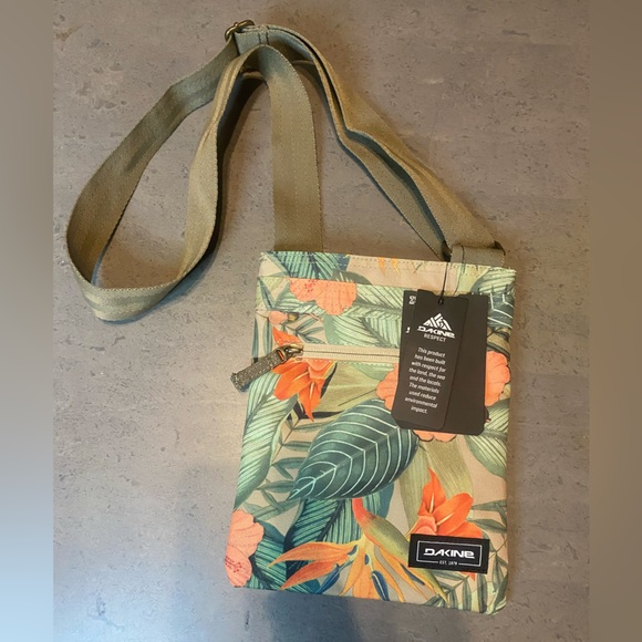 Dakine Jive Shoulder Bag Floral Crossbody Bag with Orange and Green Accents. - Picture 1 of 7